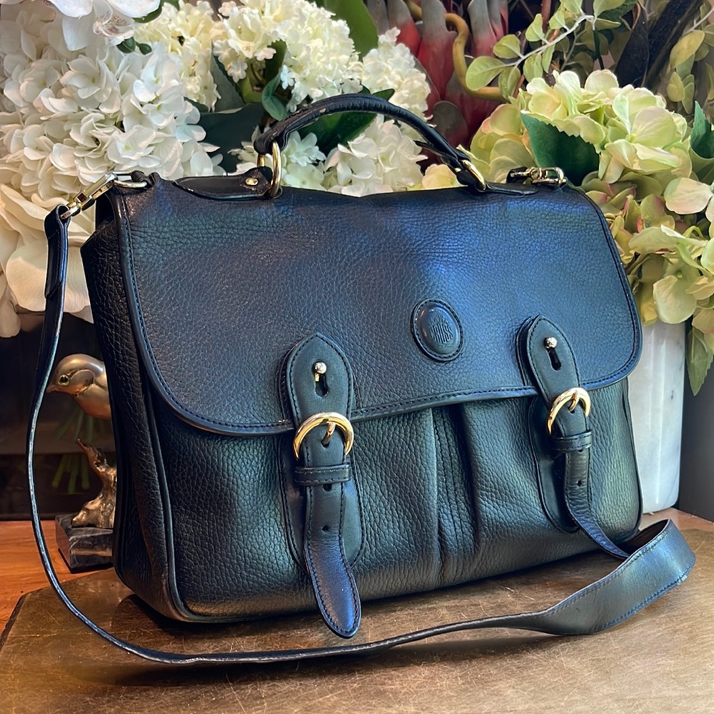 Mark Cross Compact Messenger Bag in Pebbled Black Leather | RARE!